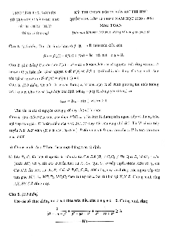 Đề chọn đội tuyển thi HSG Toán Quốc gia năm 2020 – 2021 sở GD&ĐT Thái Nguyên