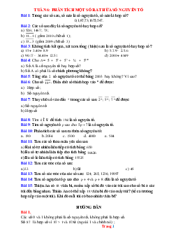 Bài tập toán 6 bộ kết nối tri thức tuần 6 phân tích một số ra thừa số nguyên tố