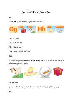 Giải Tiếng Anh lớp 3 Unit 4: Lesson Four | Family and Friends
