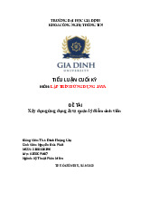 Tiểu luận Cuối kỳ: Phát triển Ứng dụng Java Quản lý Điểm | Môn Lập trình ứng dụng với JAVA - Đại học Gia Định