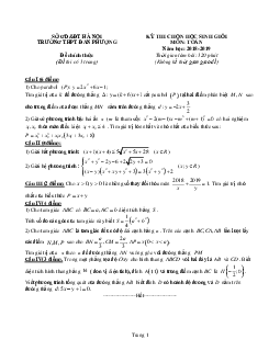Đề thi học sinh giỏi Toán 10 năm 2018 – 2019 trường Đan Phượng – Hà Nội