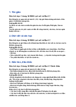 Giải SGK Lịch sử 7 Bài 9: Văn hóa Ấn Độ thời phong kiến | Cánh diều