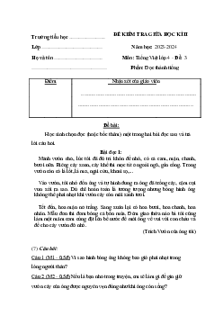 Đề thi giữa học kì 2 môn Tiếng Việt 4 năm 2023 - 2024 sách Kết nối tri thức với cuộc sống | đề 3