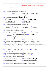 Trắc nghiệm toán 12 Hàm số mũ và loga