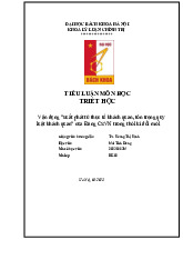 Tiểu luận Vận dụng ''Xuất phát từ thực tế khách quan, tôn trọng quy luật khách quan'' của Đảng Cộng sản Việt Nam trong thời kì đổi mới | Môn Triết học Mác - Lênin - Đại học Bách Khoa Hà Nội