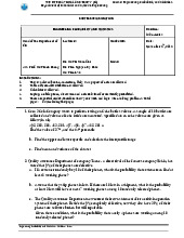 Đề thi giữa kỳ học phần Engineering Probability and Statistics năm 2015 | Trường Đại học Quốc tế, Đại học Quốc gia Thành phố Hồ Chí Minh