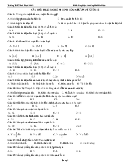 TOP75 câu trắc nghiệm khối đa diện – THPT Bình Phục Nhứt, Tiền Giang Toán 12