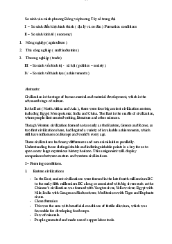 So sánh văn minh phương Đông và phương Tây cổ trung đại | Đại học Sư Phạm Hà Nội