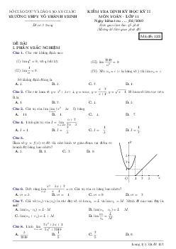 Kiểm tra định kỳ HK2 Toán 11 năm 2018 – 2019 trường Võ Thành Trinh – An Giang