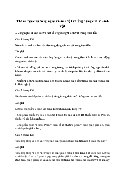 Giải Sinh học 10 Bài 20: Thành tựu của công nghệ vi sinh vật và ứng dụng của vi sinh vật | Cánh diều