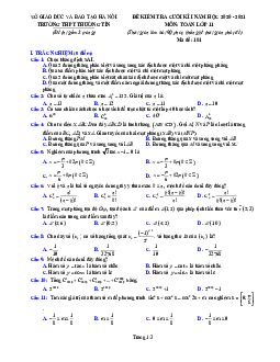 Đề thi cuối kì 1 Toán 11 năm 2020 – 2021 trường THPT Thường Tín – Hà Nội