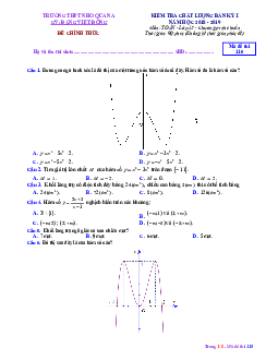 Đề kiểm tra chất lượng bán kỳ 1 Toán 12 năm 2018 – 2019 trường THPT Nho Quan A – Ninh Bình