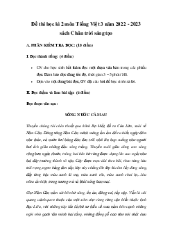 Đề thi học kì 2 môn Tiếng Việt 3 năm 2022 - 2023 (Đề 3) | Chân trời sáng tạo