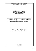 Bài giảng Thực vật thủy sinh | Đại học Quảng Bình