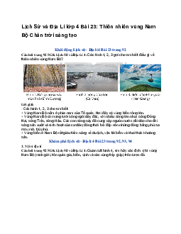 Lịch Sử và Địa Lí lớp 4 Bài 23: Thiên nhiên vùng Nam Bộ | Chân trời sáng tạo