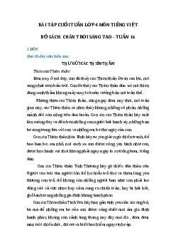 Bài tập cuối tuần tiếng Việt lớp 4 Chân trời sáng tạo Tuần 16 cơ bản