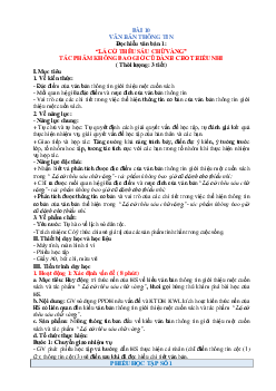 Giáo án Ngữ văn 8 Cánh diều bài 10 Văn bản thông tin