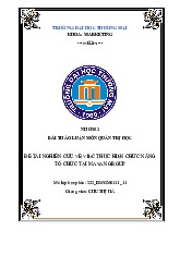 Chức Năng Tổ Chức Tại Masan Group | Bài Thảo Luận Môn Quản Trị Học