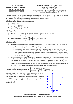 Đề kiểm tra chất lượng Toán 10 lần 2 năm 2019 – 2020 trường THPT Lý Thái Tổ – Bắc Ninh