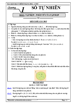 Tài liệu dạy thêm Toán 6 Chân Trời Sáng Tạo học kì 1