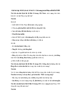 Giải bài tập SGK Lịch sử 10 bài 31