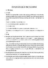 Đề cương môn Quản trị tài chính - trường đại học kinh tế- tài chính thành phố Hồ chí minh.