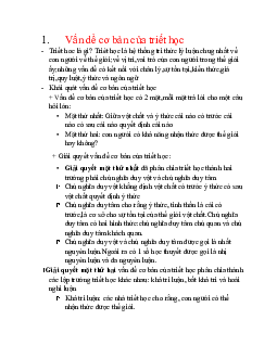 Vấn dề cơ bản của triết học học phần Triết học Mac-Lênin .