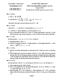 Đề tuyển sinh lớp 10 môn Toán năm 2021 – 2022 sở GD&ĐT Đà Nẵng