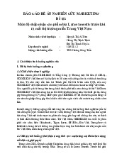 Báo cáo nghiên cứu Marketing về sản phẩm bia Larue Smooth | Nghiên cứu marketing | Đại học Kinh tế - Đại học Đà Nẵng