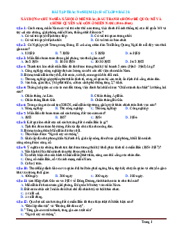 Trắc Nghiệm Sử 9 Bài 28: Xây dựng chủ nghĩa xã hội ở miền Bắc, đấu tranh chống đế quốc Mĩ và chính quyền Sài Gòn ở miền Năm (1954-1965) (Có Đáp Án)