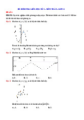 08 đề kiểm tra giữa học kỳ 1 Toán 12 cấu trúc trắc nghiệm mới
