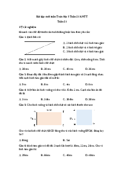Phiếu bài tập cuối tuần lớp 3 môn Toán - Tuần 21 (cơ bản) | Kết nối tri thức