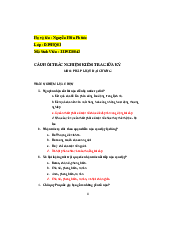 Câu hỏi trắc nghiệm kiểm tra giữa kỳ - Pháp luật đại cương | Trường đại học Lao động - Xã hội