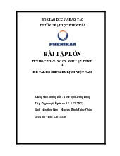 BÀI TẬP LỚN NNLT1-NGÔN NGỮ LẬP TRÌNH 1 - ĐỀ TÀI: BOOKING DU LỊCH VIỆT NAM. Môn Ngôn ngữ lập trình | Đại học Trường Đại học Phenika.