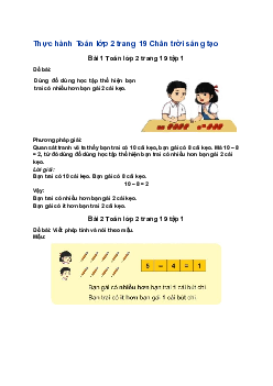 Giải SGK Toán lớp 2 bài 5: Nhiều hơn hay ít hơn bao nhiêu | Chân trời sáng tạo