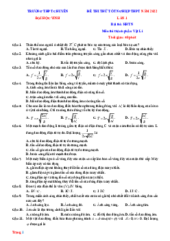 Đề thi thử THPT QG môn Lý 2022 Chuyên Đại Học Vinh - Lần 1 (có đáp án)