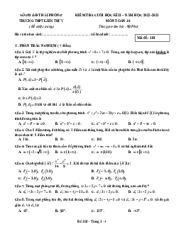 Đề cuối học kì 2 Toán 10 năm 2022 – 2023 trường THPT Kiến Thụy – Hải Phòng