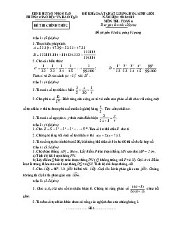 Đề học sinh giỏi huyện Toán 6 năm 2018 – 2019 phòng GD&ĐT Nho Quan – Ninh Bình