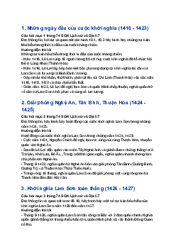 Giải SGK Lịch sử 7 Bài 19: Khởi nghĩa Lam Sơn (1418-1427) | Cánh diều