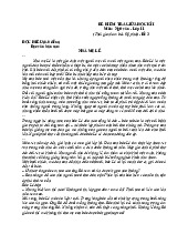 ĐỀ KIỂM TRA GIỮA HK I MÔN NGỮ VĂN LỚP 11 - NHÀ MẸ LÊ