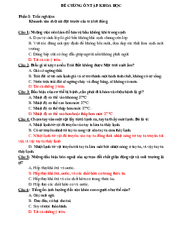 Đề cương ôn tập học kì 2 môn Khoa học lớp 4 năm 2022 - 2023 | đề 2