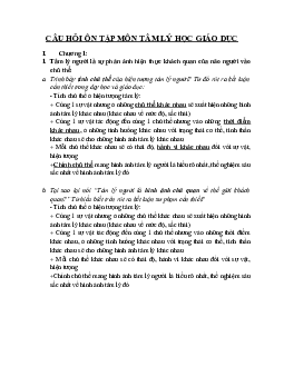 Đề cương ôn tập Tâm lý học giáo dục (bản tóm tắt) | Đại học Sư phạm Hà Nội
