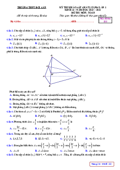Đề khảo sát lần 1 Toán 11 năm 2023 – 2024 trường THPT Đội Cấn – Vĩnh Phúc