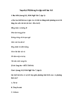 Soạn bài Tự đánh giá cuối học kì 1 | Ngữ văn 7 sách Cánh diều