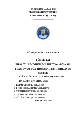 Phân Tích Chiến Lược Marketing 4P và SWOT của Highlands Coffee - Môn Marketing. Môn Marketing căn bản (MKTCB) | Đại học Văn Hiến.