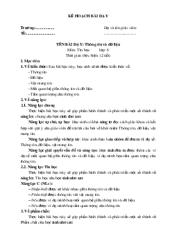 Giáo án Tin 6 sách kết nối tri thức cả năm phương pháp mới-Bộ 1