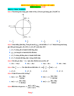 Đề kiểm tra giữa học kỳ 1 Toán 11 Chân trời sáng tạo - Đề 4 (có đáp án)