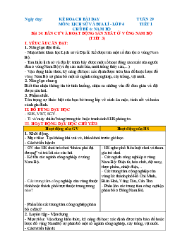 Giáo án Lịch sử và địa lí lớp 4 Tuần 29 | Chân trời sáng tạo