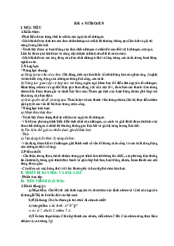 Bài 4: Nitrogen | Giáo án Hóa 11 Kết nối tri thức