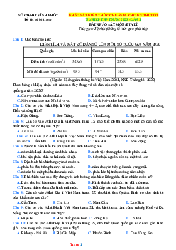 Đề thi thử THPT Quốc gia năm 2023 môn Địa Lí của Sở GD&ĐT Vĩnh Phúc lần 1 (có đáp án)